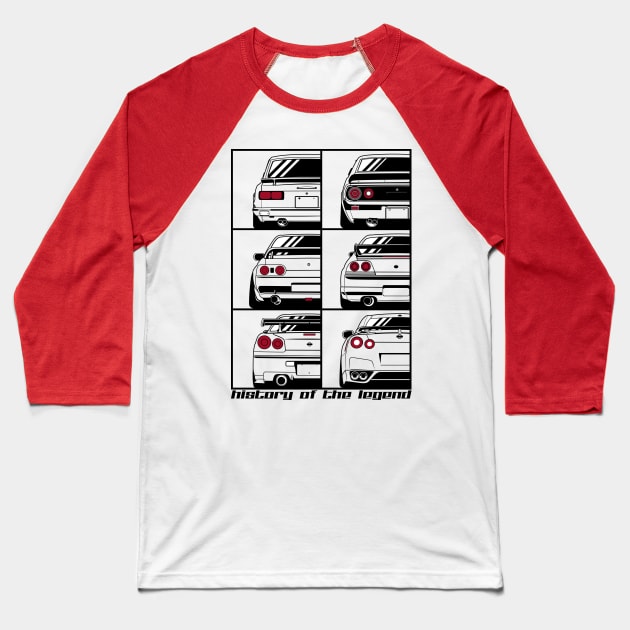 Skyline GTR Generations Baseball T-Shirt by Markaryan